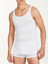 Filo di Scozia - Canottiera spalla stretta in cotone Bianchi Uomo - Ragno