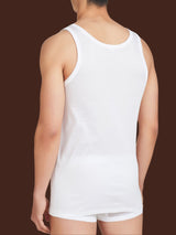 Filo di Scozia - Canottiera spalla larga in cotone Bianchi Uomo - Ragno