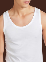 Filo di Scozia - Canottiera spalla larga in cotone Bianchi Uomo - Ragno