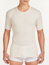 Merino Strong - Maglietta girocollo in costina di lana pesante Grigi Uomo - Ragno