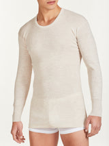 Merino Strong - Maglietta girocollo in costina di lana pesante Grigi Uomo - Ragno