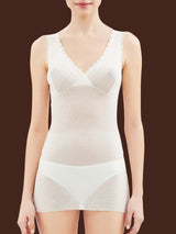 Lana Seta - Canottiera spalla larga in lana e seta Bianchi Donna - Ragno