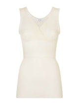 Lana Seta - Canottiera spalla larga in lana e seta Bianchi Donna - Ragno