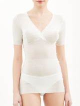 Lana Seta - Maglietta a manica corta in lana e seta    Bianchi Donna - Ragno