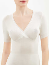 Lana Seta - Maglietta a manica corta in lana e seta    Bianchi Donna - Ragno