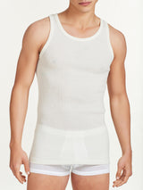 Merino Light - Canottiera spalla larga in costina di lana leggera Bianchi Uomo - Ragno