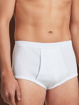 100 Cotone - Slip alto in costina di cotone Bianchi Uomo - Ragno