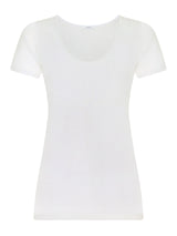 Filo di Scozia - Maglietta in maglia unita di Filo di Scozia Bianchi Donna - Ragno
