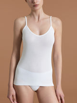 Filo di Scozia - Top in maglia unita di Filo di Scozia Bianchi Donna - Ragno