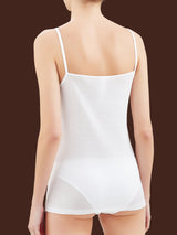 Filo di Scozia - Top in maglia unita di Filo di Scozia Bianchi Donna - Ragno