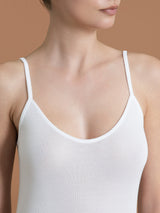 Filo di Scozia - Top in maglia unita di Filo di Scozia Bianchi Donna - Ragno