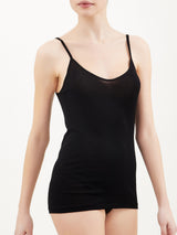 Filo di Scozia - Top in maglia unita di Filo di Scozia Neri Donna - Ragno