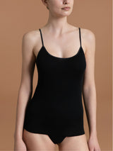 Filo di Scozia - Top in maglia unita di Filo di Scozia Neri Donna - Ragno