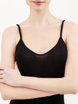 Filo di Scozia - Top in maglia unita di Filo di Scozia Neri Donna - Ragno