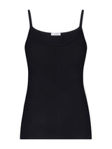 Filo di Scozia - Top in maglia unita di Filo di Scozia Neri Donna - Ragno