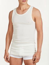 Merino Medium - Canottiera spalla larga in lana di peso medio Bianchi Uomo - Ragno