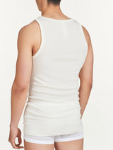 Merino Medium - Canottiera spalla larga in lana di peso medio Bianchi Uomo - Ragno