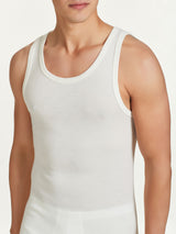 Merino Medium - Canottiera spalla larga in lana di peso medio Bianchi Uomo - Ragno