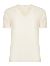 Merino Medium - Maglietta scollo a V in lana di peso medio Bianchi Uomo - Ragno