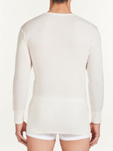 Merino Medium - Maglietta girocollo in lana di peso medio Bianchi Uomo - Ragno