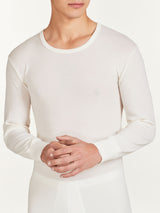 Merino Medium - Maglietta girocollo in lana di peso medio Bianchi Uomo - Ragno