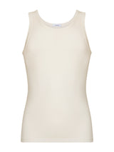 Sintonia luxury - Canottiera spalla larga lana fuori e cotone sulla pelle Bianchi Uomo - Ragno