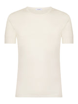 Sintonia luxury - Maglietta girocollo lana fuori e cotone sulla pelle Bianchi Uomo - Ragno