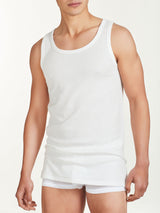 Sintonia - Canottiera spalla larga in tessuto doubleface Bianchi Uomo - Ragno