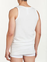 Sintonia - Canottiera spalla larga in tessuto doubleface Bianchi Uomo - Ragno