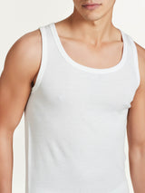 Sintonia - Canottiera spalla larga in tessuto doubleface Bianchi Uomo - Ragno