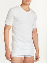 Sintonia - Maglietta girocollo in tessuto doubleface Bianchi Uomo - Ragno