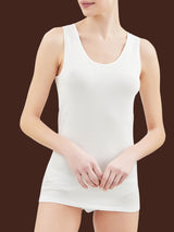 Sintonia - Canottiera spalla larga in tessuto doubleface Bianchi Donna - Ragno