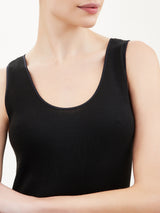 Sintonia - Canottiera spalla larga in tessuto doubleface Neri Donna - Ragno
