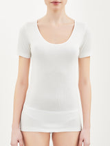 Sintonia - Maglietta a manica corta in tessuto doubleface Bianchi Donna - Ragno