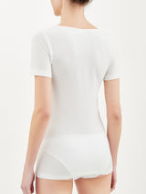 Sintonia - Maglietta a manica corta in tessuto doubleface Bianchi Donna - Ragno