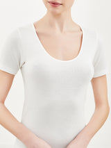 Sintonia - Maglietta a manica corta in tessuto doubleface Bianchi Donna - Ragno