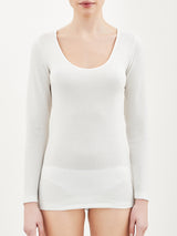 Sintonia - Maglietta a manica lunga in tessuto doubleface Bianchi Donna - Ragno