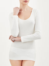 Sintonia - Maglietta a manica lunga in tessuto doubleface Bianchi Donna - Ragno