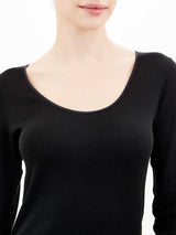 Sintonia - Maglietta a manica lunga in tessuto doubleface Neri Donna - Ragno