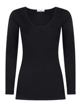 Sintonia - Maglietta a manica lunga in tessuto doubleface Neri Donna - Ragno