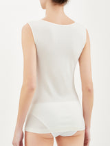 Merino Medium - Canottiera a spalla larga in lana Bianchi Donna - Ragno