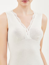 Merino Medium - Canottiera a spalla larga in lana Bianchi Donna - Ragno