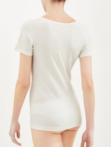 Merino Medium - Maglietta scollo a V in lana Bianchi Donna - Ragno