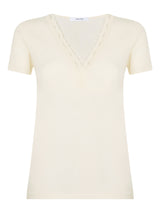 Merino Medium - Maglietta scollo a V in lana Bianchi Donna - Ragno