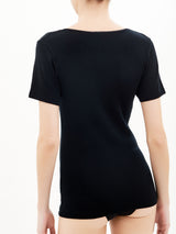 Merino Medium - Maglietta scollo a V in lana Neri Donna - Ragno