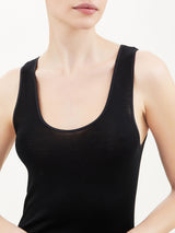 Lana Seta - Canottiera in lana e seta Neri Donna - Ragno