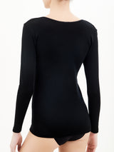 Lana Seta - Maglietta a manica lunga in lana e seta Neri Donna - Ragno