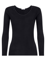 Lana Seta - Maglietta a manica lunga in lana e seta Neri Donna - Ragno