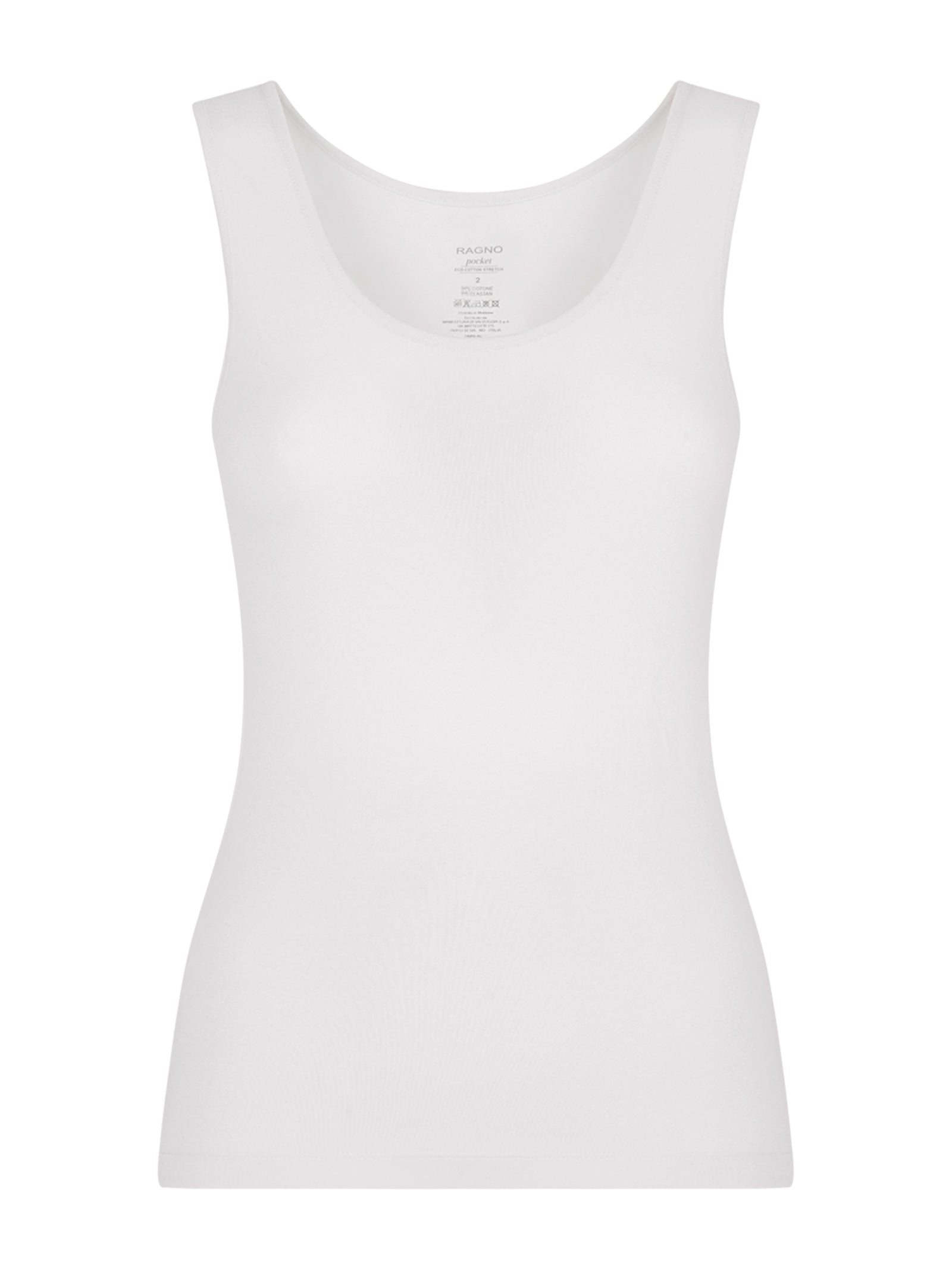 Pocket - Canottiera in cotone elasticizzato Bianchi Donna - Ragno