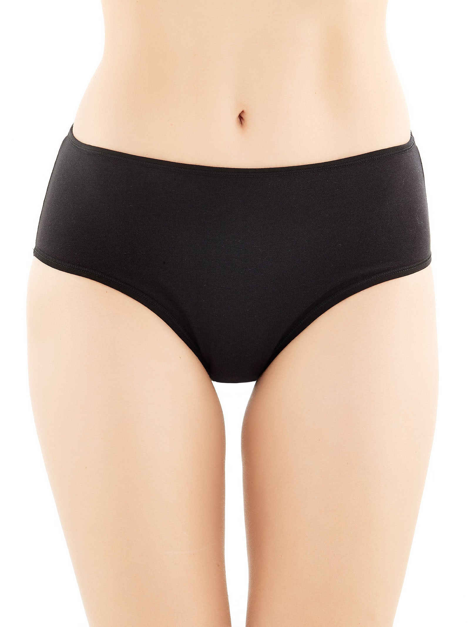 Pocket - Slip alto in cotone elasticizzato Neri Donna - Ragno
